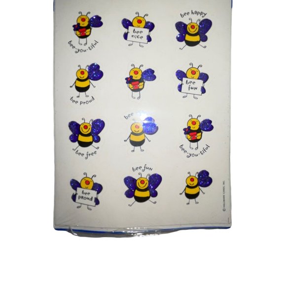 NWT Hallmark Heartline Bee Stickers Glittery Purple Vintage Y2K Made in USA - Picture 3 of 5